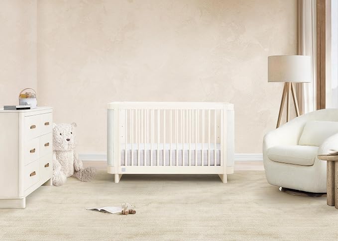Delta Children babyGap Callie 4-in-1 Upholstered Crib - Greenguard Gold Certified, Antique White/White Boucle
