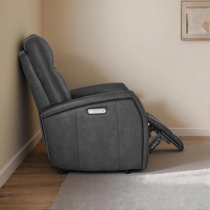 KISLOT Wall Hugger Power Recliner Chair with USB & Type-C Ports Faux Leather Recliner 135° Reclining Small Space Electric Sofa for RV Living Room Bedroom