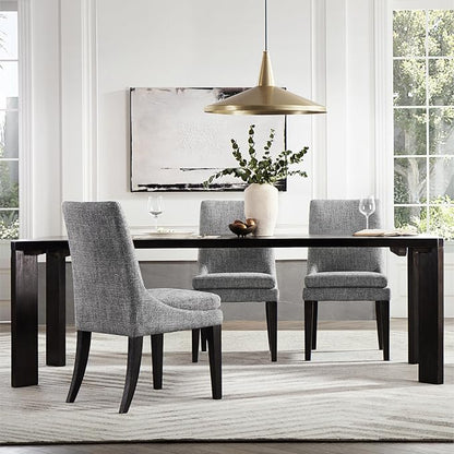KISLOT Upholstered Dining Chairs Modern Sidechair Performance Fabric High Back Armlesschair for Diningroom Kitchen,Dark Grey,Set of 4(2 Box)