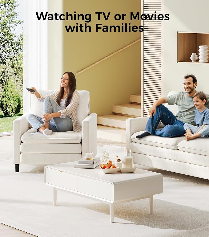 Welzona 3-Layers Cloud Accent Chair, 33" Reading Chair for Bedroom, Living Room - Tool-Free Assembly with Teddy Fabric Couch Chair - Beige - Arm Chairs - Removable Washable Covers - 450lb Capacity