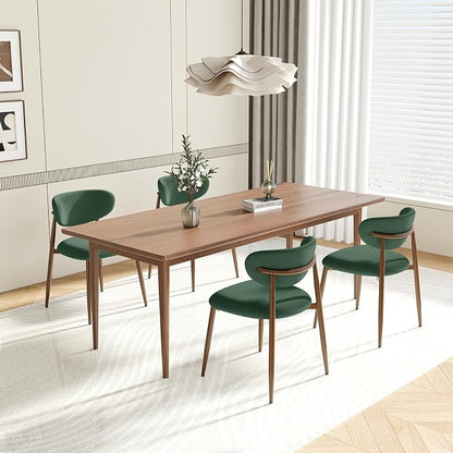 MALOL Upholstered Dining Chairs Set of 4, Curved Back Kitchen Chairs with Metal Legs and Anti Slip Pads, Dining Room Chair for Home and Restaurant, Green