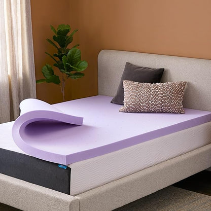 Lucid® 3" Lavender Memory Foam Mattress Topper – CertiPUR-US®, Twin