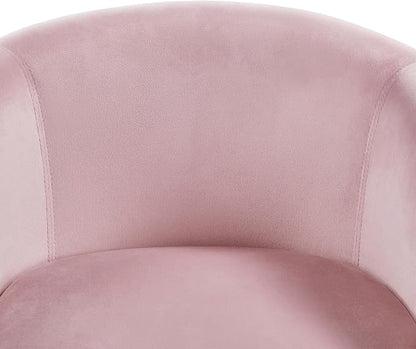 Topeakmart Velvet Accent Chair, Modern Club Chair Upholstered Armchair with Solid Legs Comfy Sofa Chair for Living Room/Bedroom/Waiting Room, Pink