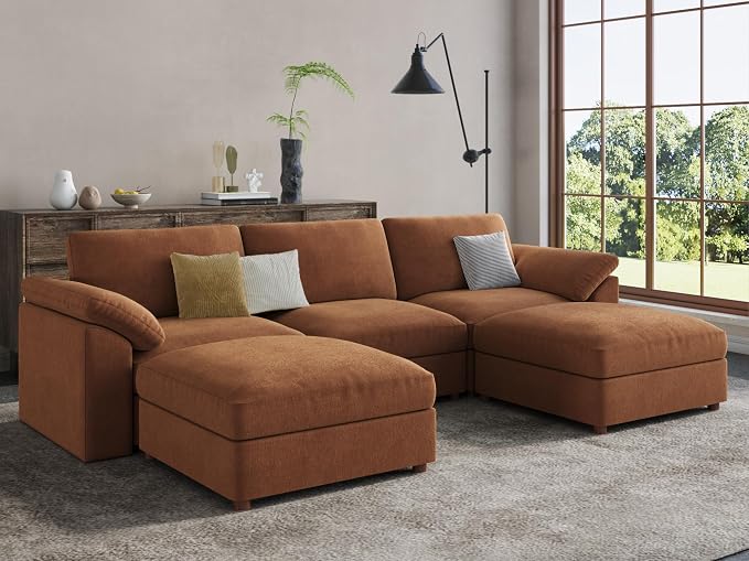 EASE MOOSE Modular Sectional Couch,Oversized U Shape Sectional Couch,Comfty Modular Deep Seat Sofa for Living Room, Removable Cover
