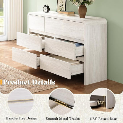 AMERLIFE Drawer Tall Dresser for Bedroom, Modern Storage Cabinet with Anti-Tip Kit, Rounded Corners & Easy Assembly, White Wood Chest for Closet (White, 15.8" D x 48.8" W x 33.3" H (7 Drawers))