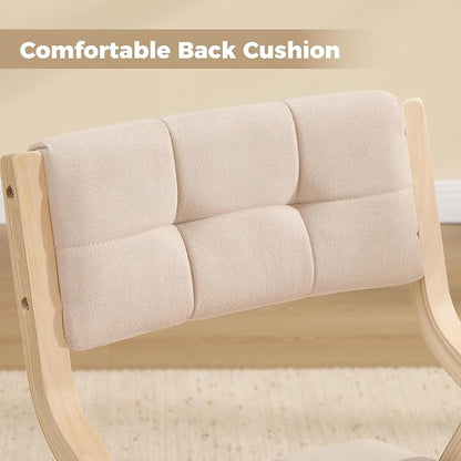 Folding Dining Chairs with Cushion Set of 2,Padded Foldable Dining Chairs,Portable Wooden Folding Chairs with Seat for Dining Rooms Kitchen Wedding Party Indoor Linen Khaki