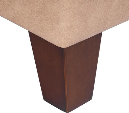 HomePop 28" Faux Leather Square Storage Ottoman - Sand