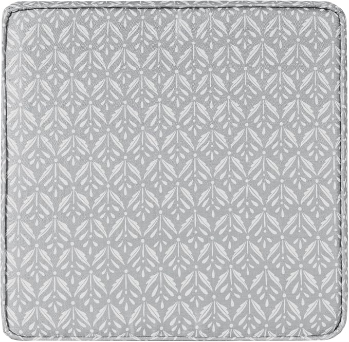 HomePop 18" Classic Square Storage Ottoman - Light Grey Print