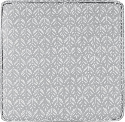 HomePop 18" Classic Square Storage Ottoman - Light Grey Print