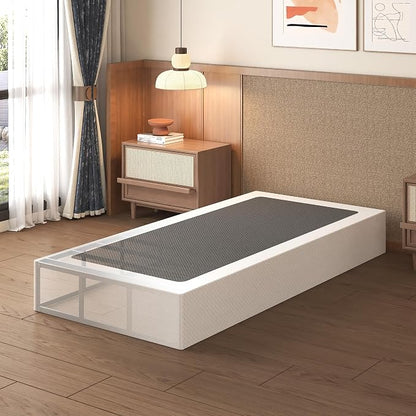Lutown-Teen 10 Inch Twin Box Spring High Profile, Heavy Duty Metal Box Spring Twin Bed Base with Fabric Cover, Mattress Foundation, Noise Free, Easy Assembly