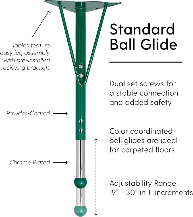 FDP Half Moon Activity School and Office Table (36 x 72 inch), Standard Legs with Ball Glides for Collaborative Seating Environments, Adjustable Height 19-30 inches - Maple Top and Green Edge