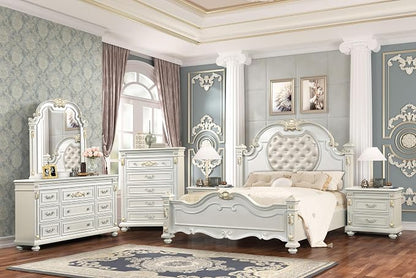 First of a Kind Cosmos Furniture Destiny White King 4 Piece Bedroom Set