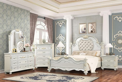 First of a Kind Cosmos Furniture Destiny White King 5 Piece Bedroom Set