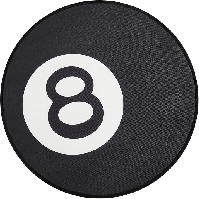 Ophanie 8 Ball Rug-24 Inch White & Black Round Circle Area Rugs, Room Decor for Men, Fluffy Fuzzy Bedroom Eight Carpet, Soft Shaggy Living Room Rugs for Kids Boys Teen Home Y2K Cool Decor Aesthetic