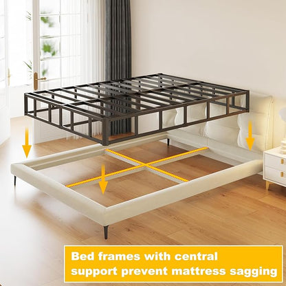Yicensen 10 Inch High Profile King Box Spring Heavy Duty Metal King Size Box Spring with Fabric Cover, Sturdy Mattress Foundation, Easy Assembly, Noise Free, Black