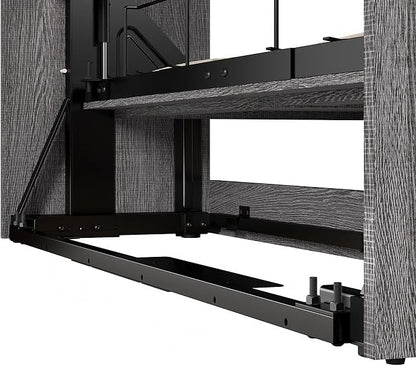 Bestar Pur Full Murphy Bed and 2 Shelving Units with Drawers, 109-inch Space-Saving Wall Bed