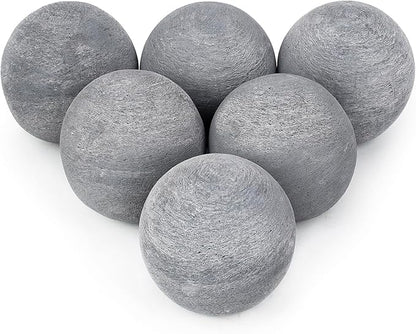 Skyflame Fireplace Balls for Gas Fireplace, Set of 6 Round Fire Stones Set for Indoor and Outdoor Fire Pits Accessory, 5 Inch, Gray