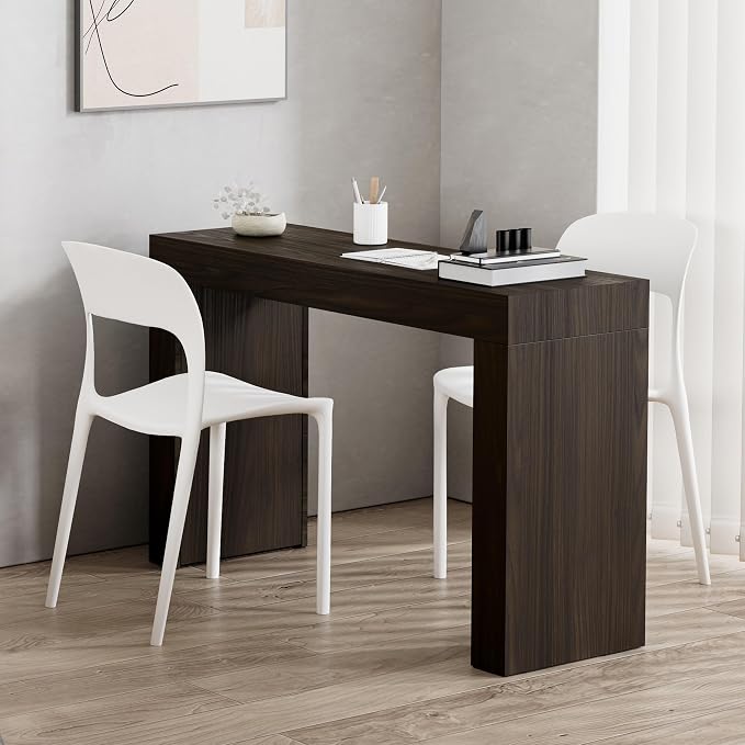 Mobili Fiver, Evolution Desk 47.2 x 15.7 in, Dark Walnut with Two Legs, Made in Italy