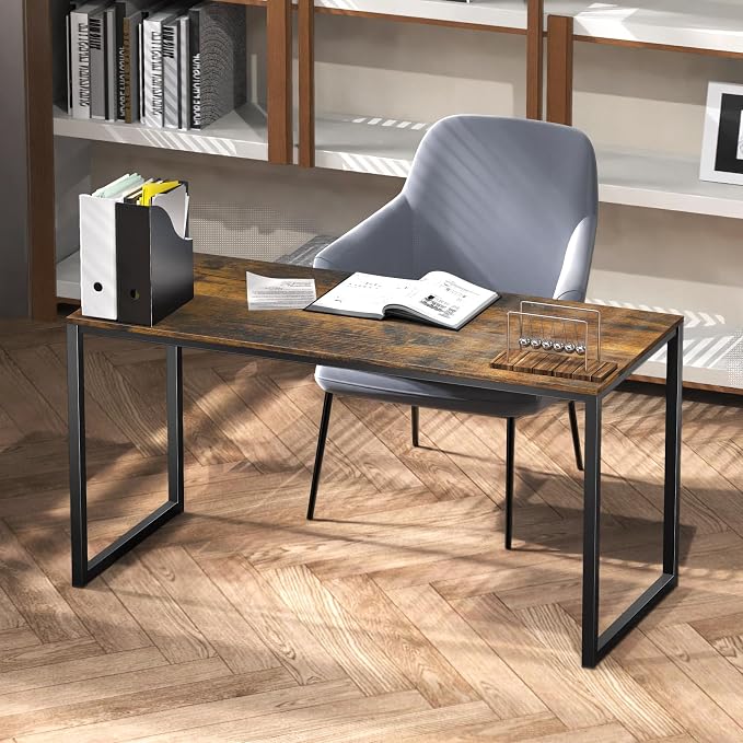 SHW Mission 40-Inch Home Office Computer Desk, Rustic Brown