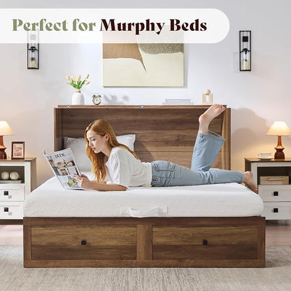 AMERLIFE 6-Inch Twin Tri-Fold Cooling Gel Memory Foam Mattress, Foldable Guest Bed with Washable Cover, Space-Saving Mattress for Murphy Bed, Home Use, White