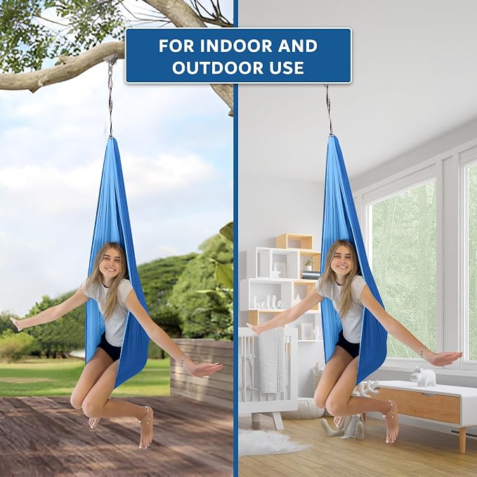 Double Layer Reversible Sensory Swing| Outdoor and Indoor Swing For Kids and Adults Up to 260 lbs | Autism Cocoon Swing | Kids Sensory Swing