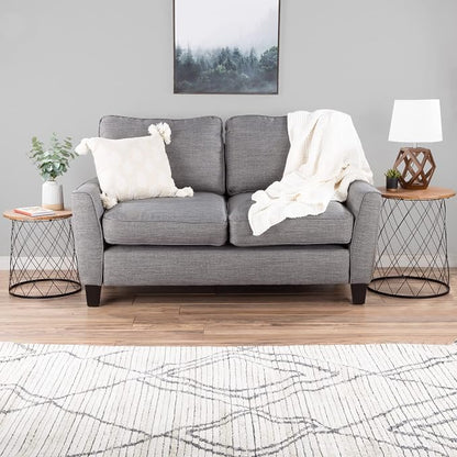 End Tables Set of 2 - Nesting Tables with Removable Wood Tops and Metal Basket Bases for Blanket Storage - Round Side Furniture for Living Room, Bedroom, or Home Office by Lavish Home (Brown)