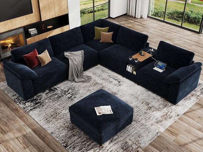 EASE MOOSE Oversized Sectional Sofa, L Shape Modular Deep Seat Couch