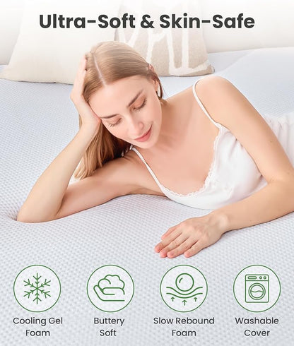 SINWEEK 2 Inch Memory Foam Mattress Topper Twin XL Size with Breathable Bamboo Cover for College Dorm, Pressure Relief Mattress Pad to Revitalize Old Beds, Non-Slip and Machine Washable for Easy Care