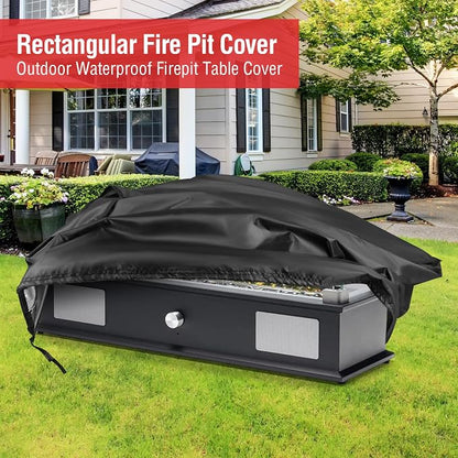 Outdoor 28 inch Rectangular Table Top Propane Fire Pit Cover, 40,000 BTU Tabletop Gas Firepit Cover for BAIDE HOME Patio,Outdoor Portable Fireplace Rectangular Fire Cover - 28 x 7 x 8 Inch