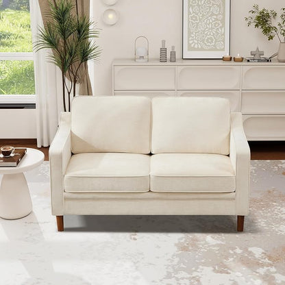 Kingfun 60" Chenille Sofa, Loveseat Couch, Mid Century Modern Love Seat Couches with Solid Wood Frame for Living Room Bedroom