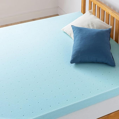 Best Price Mattress 4 Inch Ventilated Memory Foam Mattress Topper, Cooling Gel Infusion, CertiPUR-US Certified, Dorm Essentials, King