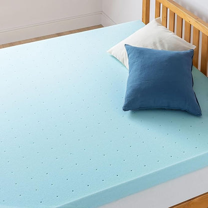 Best Price Mattress 4 Inch Ventilated Memory Foam Mattress Topper, Cooling Gel Infusion, CertiPUR-US Certified, Dorm Essentials, Full
