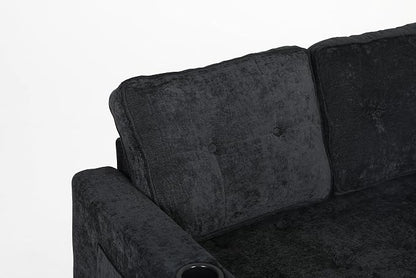 ERYE Foldable Loveseat Sofa Convertible Pull Out Sleeper Sofabed,2 Seat Tufted Upholstered Sofa Modern Convertible Sleeper Couch Bed with Cupholders and Side Pockets