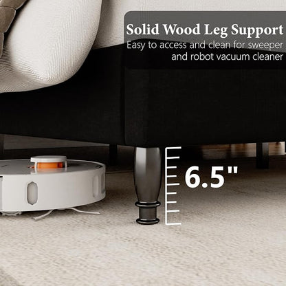 King Size Bed Frame with Wingback Headboard, Upholstered Velvet Platform Bed Frame Easy Assembly, Heavy Duty Wooden Slats Support, Noise-Free, No Box Spring Needed, Minimalist Style, Black