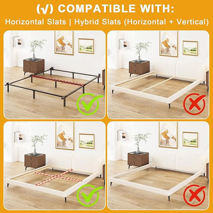 Lutown-Teen 4 Inch Split Queen Box Spring, Heavy Duty Metal Box Spring for Queen Bed Mattress Foundation with Fabric Cover, Easy Assembly, Noise Free