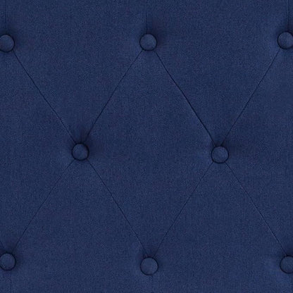 EMMA + OLIVER Tufted Upholstered King Size Headboard in Navy Fabric