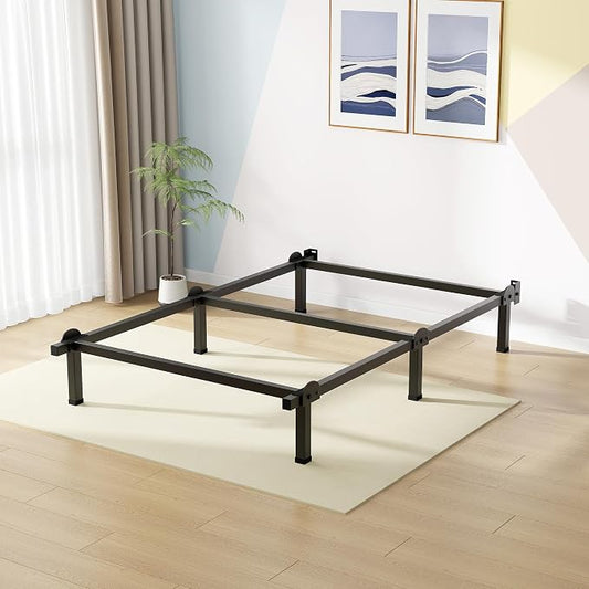 Superay Metal Bed Frame, 6-Leg Bed Base, 8 inches Support for Box Spring, Twin, Easy Assembly, Black