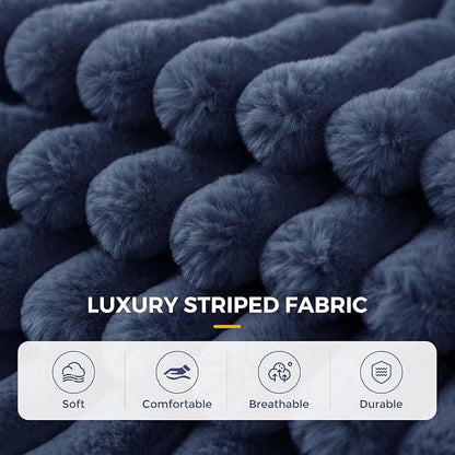 MAXYOYO Convertible Sofa Bed, 2 in 1 Folding Couch Bed for Small Space, Pull Out Loveseat Sofa Couch with Large Back Pillow, Plush Faux Fabric Lounge Couch for Living Room, Apartment, Navy
