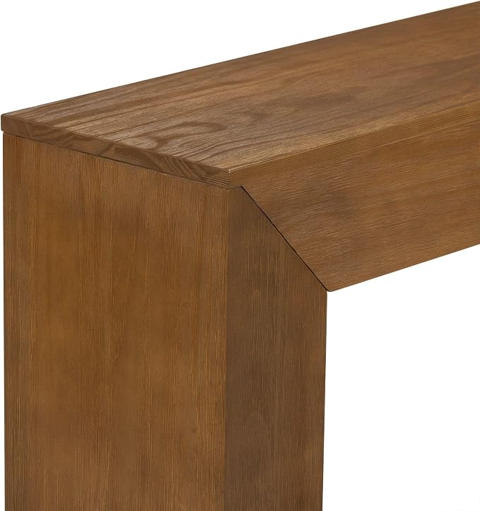Plank+Beam Grande 56” Console Table with Bottom Shelf, Solid Pine Wood Entryway & Sofa Table, Pecan Wirebrush Finish