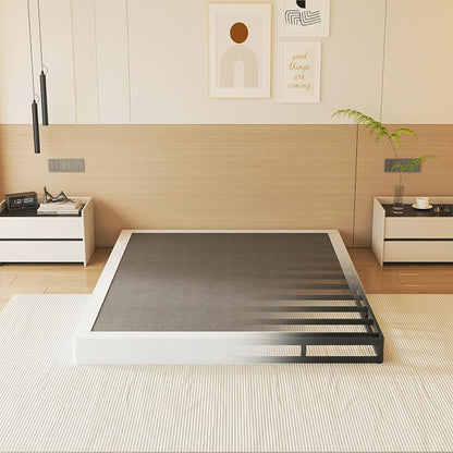 NHODIR 5 Inch Queen Box Spring-Heavy Duty Metal Bed Foundation with Cover, Noise-Free & Tool-Free Easy Assembly,Mattress Support Base for Queen Size Bed