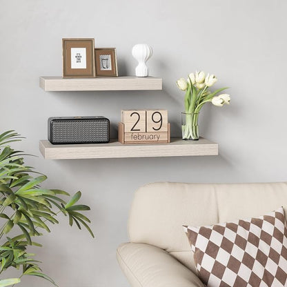 Fun Memories 55 Inch Floating Shelves - Fireplace Mantel Shelf - Deep Wall Mounted Wood Storage Shelf for Bedroom, Kitchen, Farmhouse - 1 Pack, Grey