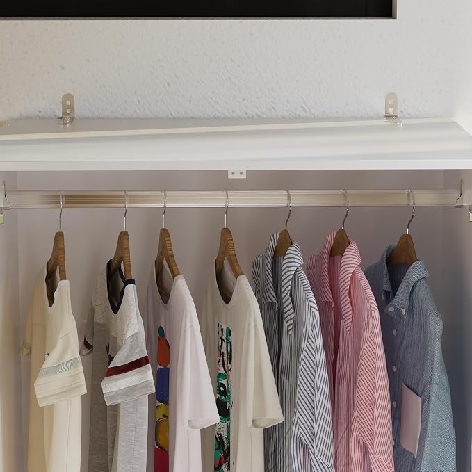 WOODTIME Wardrobe Closet with All Mirror, Wooden Armoire with 2 Doors, 2 Drawers & Hanging Rod, Clothes Storage Cabinet Organizer for Bedroom Apartment, White