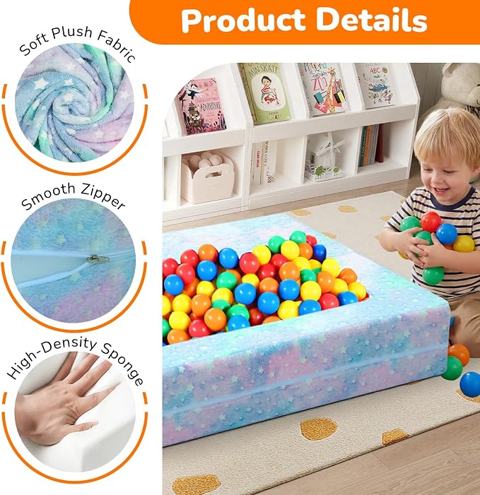MeMoreCool Kids Sofa Couch, Glow in Dark Couch Sofa, Modular Convertible Kids Furniture