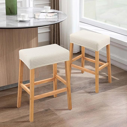 YISUN Stool Covers Rectangle - 2 Pack Stretch Waterproof Saddle Seat Cover Counter Bar Stools Bar Chairs Covers Kitchen Island Chairs Cushion Protector