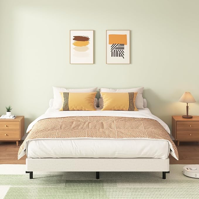 FMDMR Full Size Box Spring with Fabric Cover Set, 5 Inch Full Box Spring with 3000lbs Max Weight Capacity, Durable Mattress Foundation Easy Assembly, Non-Slip, Noise Free
