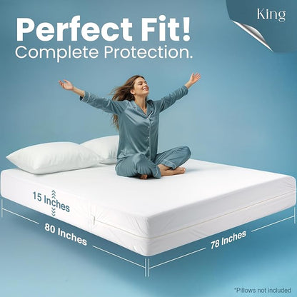 Utopia Bedding King Size Mattress Protector Zippered (Pack of 10), 100% Waterproof Mattress Encasement, Absorbent 6 Sided Mattress Cover