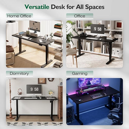 Monomi Electric Standing Desk 55x24 Inches, Height Adjustable Sit Stand Up Computer Desk for Home Office, Ergonomic Workstation with 178LBS Load Capacity & Quiet Motor, Two-Piece Desktop, Black