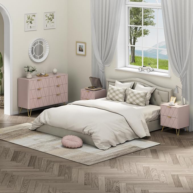 Anbuy Bedroom Sets 3 Piece Pink