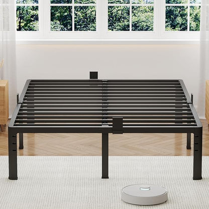 NKZ 14 Inch Full Bed Frame, Sturdy Metal Platform with Round Corner Legs, 3,500 lbs Heavy Duty Steel Slat Support, Easy Assembly, Noise Free, No Box Spring Needed