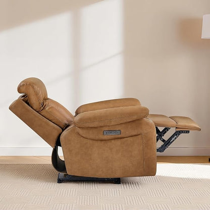 KISLOT Power Recliner Chair Set of 2, Wall Hugger Recliner with Adjustable Headrest and Footrest Dual Motor Electric Faux Leather Reclining Sofa with USB/Type-C Charging for RV Living Room Bedroom
